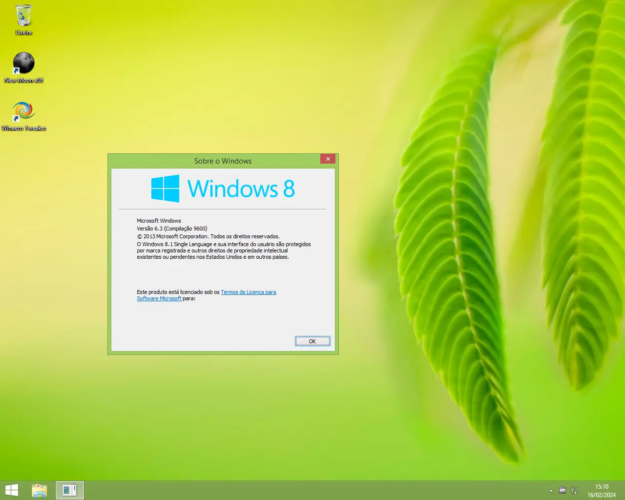 Screenshot of my Windows 8.1 VM's desktop