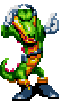 Dance sprite animation of the crocodile Vector, from the Sonic the Hedgehog game franchise